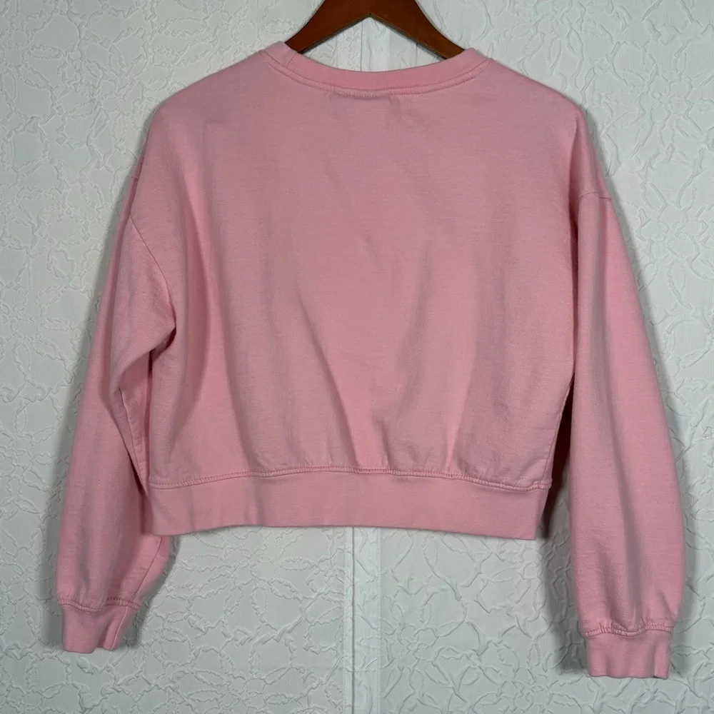 Pink Floyd Crew Neck Crop Sweatshirt Pink Sz L